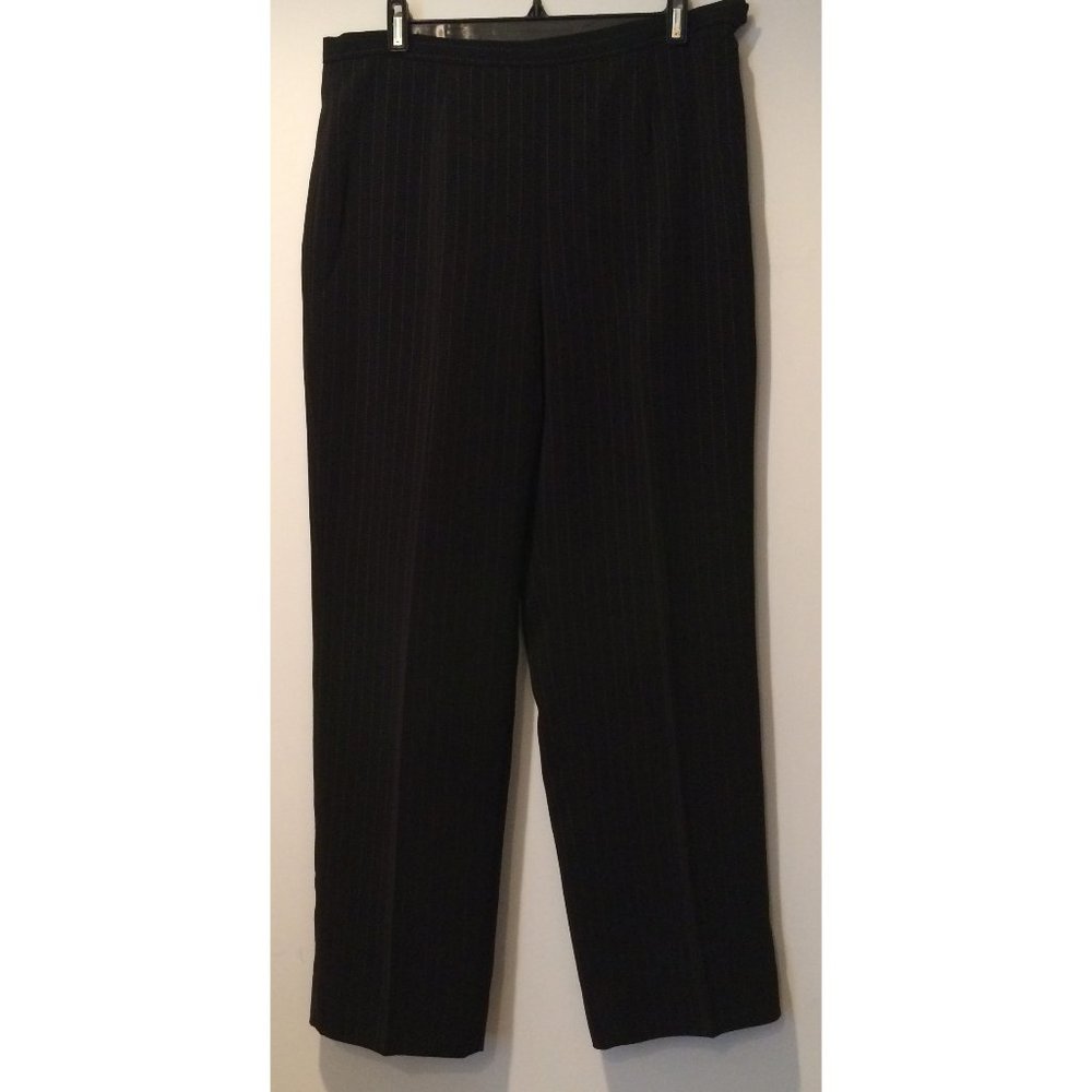 Kasper Womens Dress Pants Black Vertical dots 10